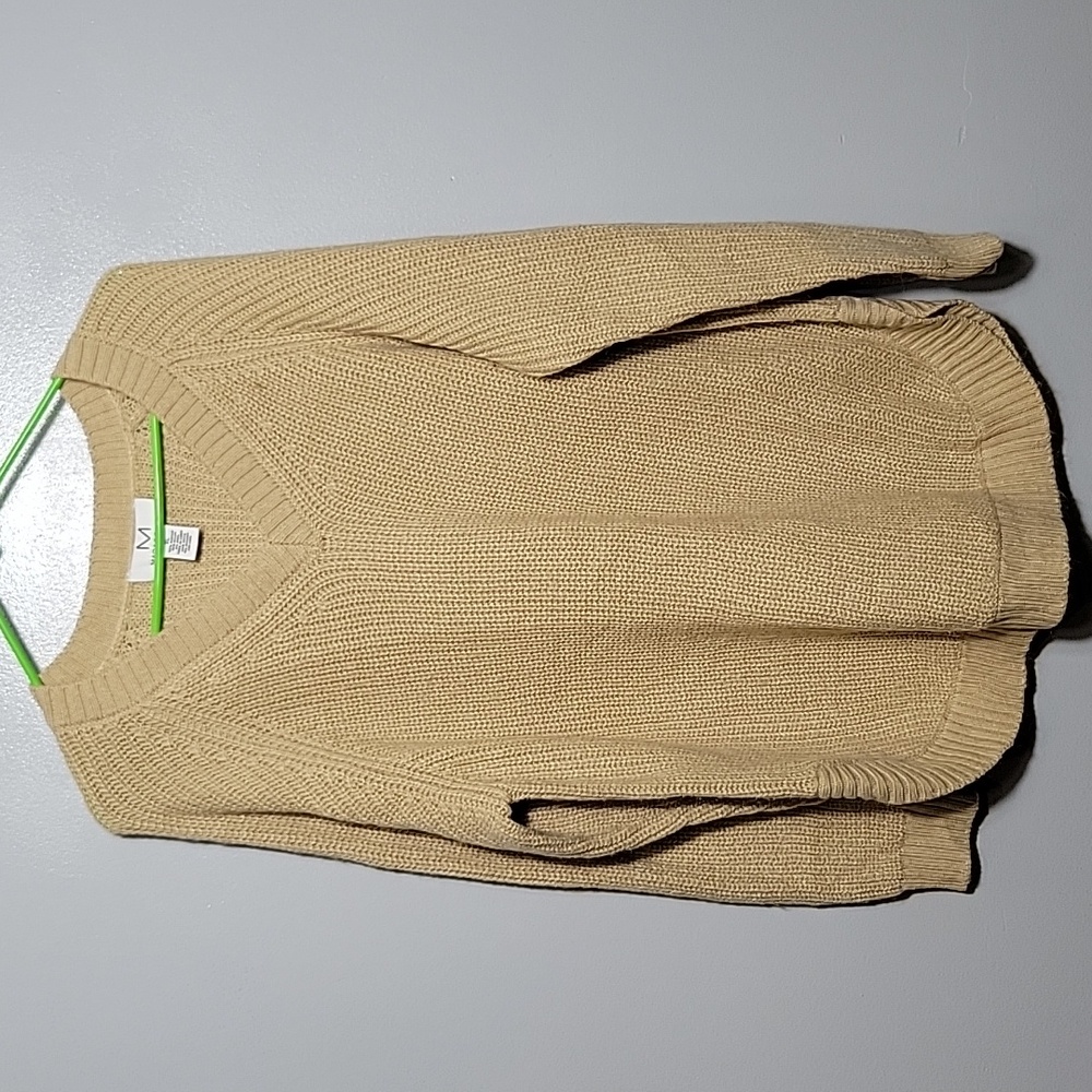 Magaschoni XL wool blend vneck chucky knit  oversized sweater!